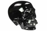 Realistic, Polished Black Obsidian Skull #127577-1